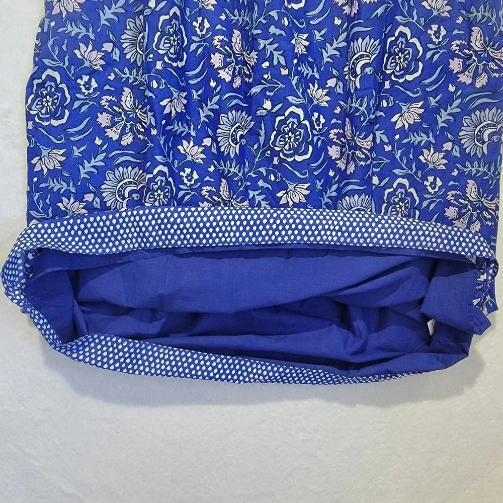 NWT Vineyard Vines Girls Flutter Sleeve Dress Blue With Pink Lt Blue Floral XL